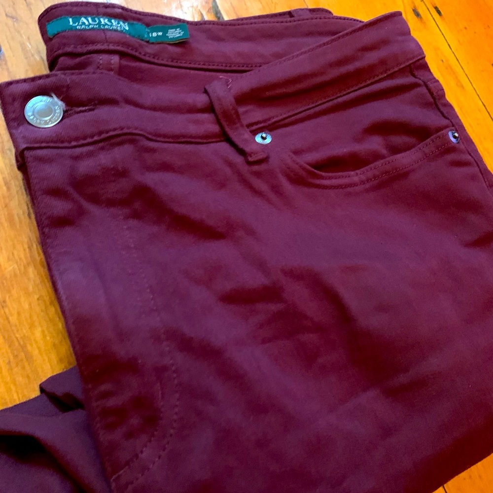 Premiere Straight Curvy size 18W jeans in maroon